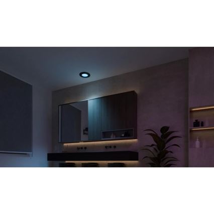 Philips - LOT 3x Spot encastrable LED RGBW salle de bain à intensité variable Hue SLIM LED/8,3W/230V IP44 2000-6500K