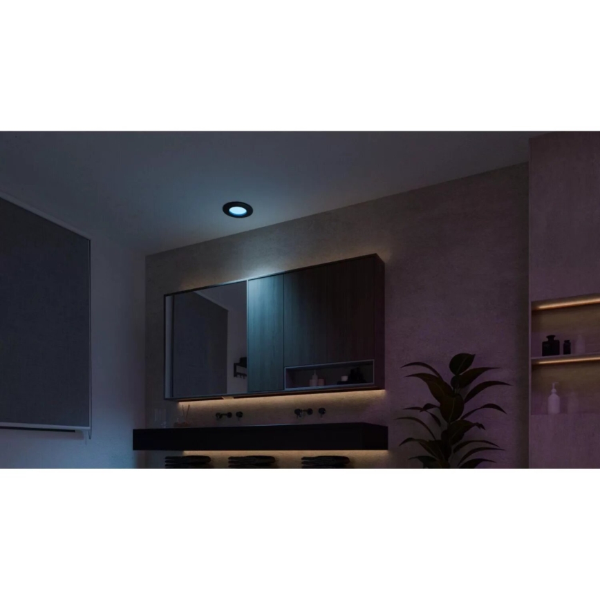 Philips - LOT 3x Spot encastrable LED RGBW salle de bain à intensité variable Hue SLIM LED/8,3W/230V IP44 2000-6500K