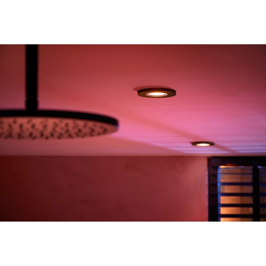 Philips - LOT 3x Spot encastrable LED RGBW salle de bain à intensité variable Hue XAMENTO 1xGU10/4,2W/230V 2000-6500K IP44