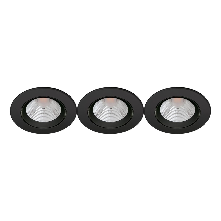 Philips - LOT 3x Spot encastrable à intensité variable SPARKLE LED/5,5W/230V 2700K noir