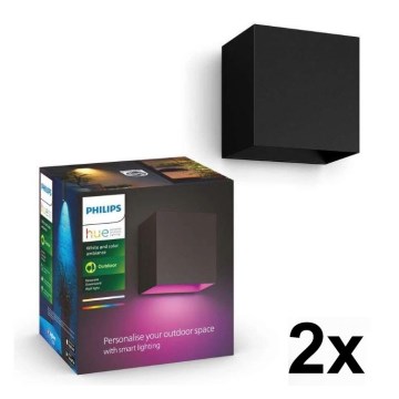 Philips - Lot de 2 appliques murales d'extérieur dimmables LED RGBW Hue RESONATE LED/8W/230V 2000-6500K IP44