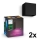 Philips - Lot de 2 appliques murales d'extérieur dimmables LED RGBW Hue RESONATE LED/8W/230V 2000-6500K IP44
