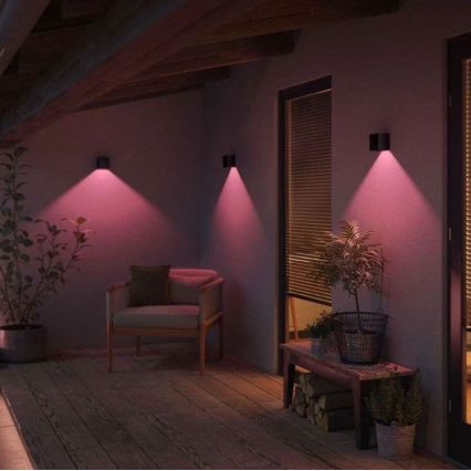 Philips - Lot de 2 appliques murales d'extérieur dimmables LED RGBW Hue RESONATE LED/8W/230V 2000-6500K IP44