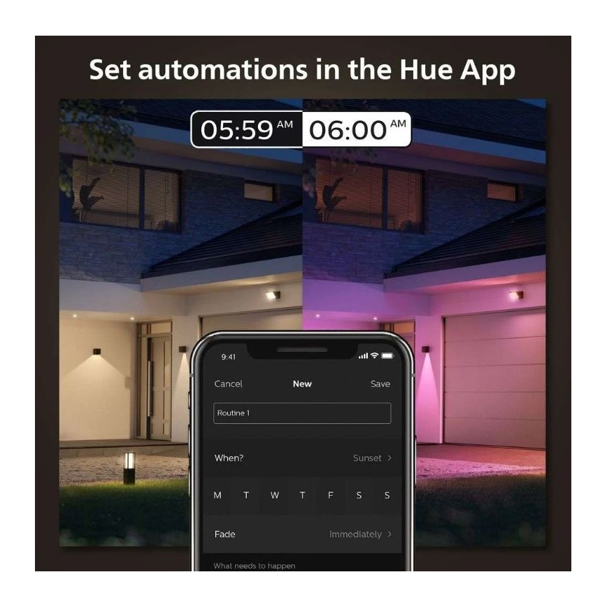 Philips - Lot de 2 appliques murales d'extérieur dimmables LED RGBW Hue RESONATE LED/8W/230V 2000-6500K IP44