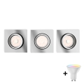 Philips - Lot de 3 spots encastrables LED RGBW dimmables DONEGAL 1xGU10/4,8W/230V + télécommande