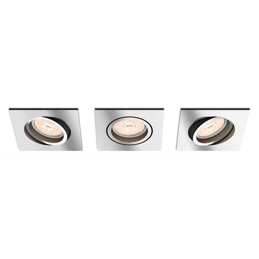 Philips - Lot de 3 spots encastrables LED RGBW dimmables DONEGAL 1xGU10/4,8W/230V + télécommande