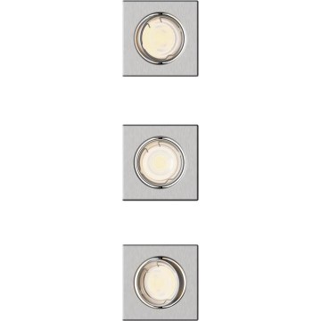 Philips - Lot de 3 spots encastrables PERIDOT 1xGU10/7W/230V, finition argentée