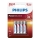 Philips LR03P4B/10 - 4 pc Pile alcaline AAA POWER ALKALINE 1,5V 1150mAh