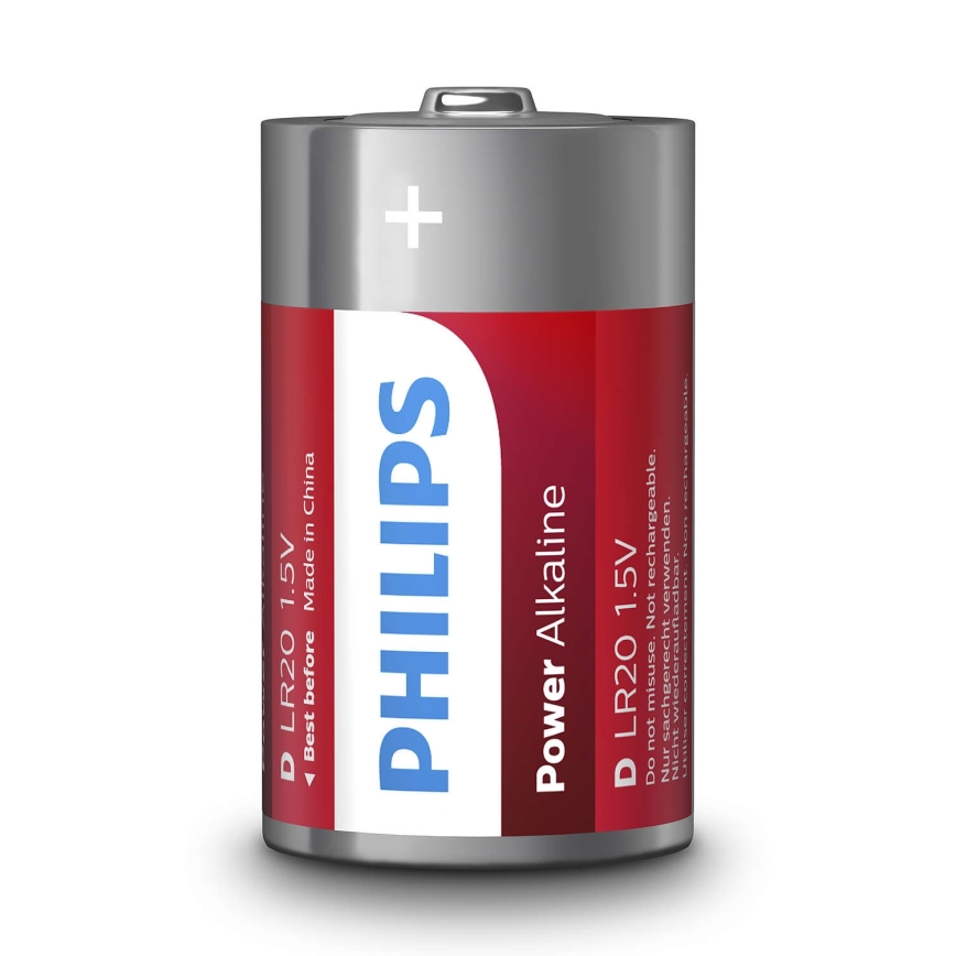 Philips LR20P2B/10 - 2 pc Pile alcaline D POWER ALKALINE 1,5V