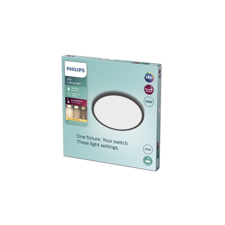 Philips - Plafoniera LED da bagno dimmerabile SCENE SWITCH LED/18W/230V IP44 2700K