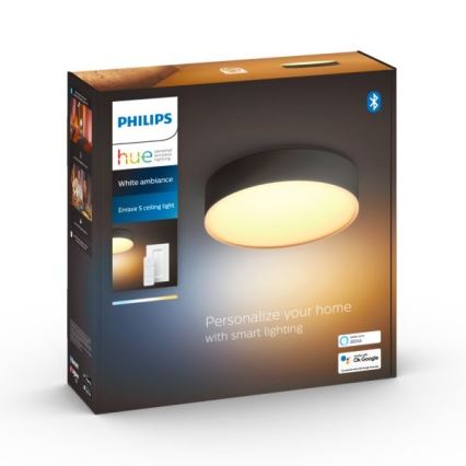 Philips - Plafoniera LED dimmerabile Hue LED/9,6W/230V 2200-6500K diametro 261 mm nero + telecomando