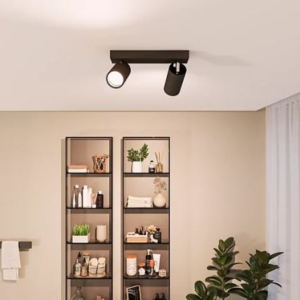 Philips - Luce Spot da bagno IDRIS 2xGU10/5W/230V IP44 nero