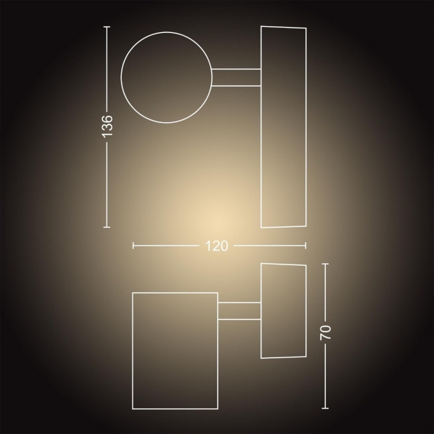 Philips - Luminaire à intensité variable LED salle de bain Hue ADORE 1xGU10/5W/230V IP44 + télécommande