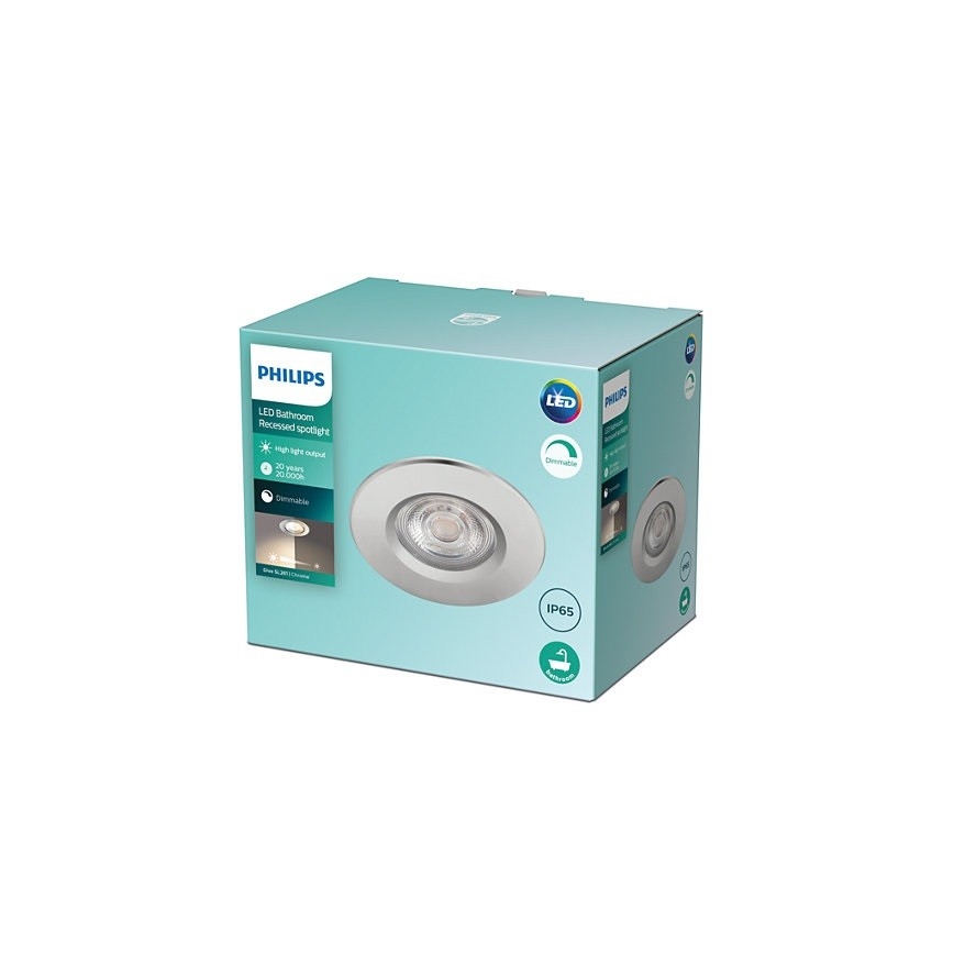 Philips - Luminaire de salle de bain encastrable LED à intensité variable DIVE 1xLED/5W/230V IP65