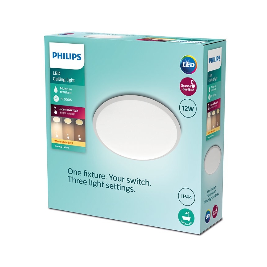 Philips - Plafonnier de salle de bain LED à intensité variable SCENE SWITCH LED/12W/230V IP44