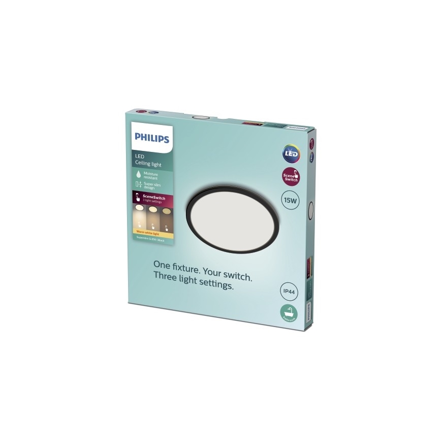 Philips - Plafonnier de salle de bain LED à intensité variable SCENE SWITCH LED/15W/230V IP44 2700K