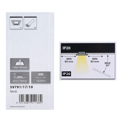 Philips Massive 59791/17/10 - Luminaire encastrable LAVA 2xE27/14W/230V
