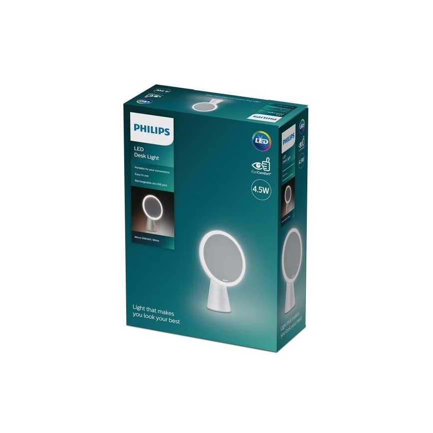 Philips - Miroir cosmétique à intensité variable avec rétro-éclairage LED MIRROR LED/4,5W/5V