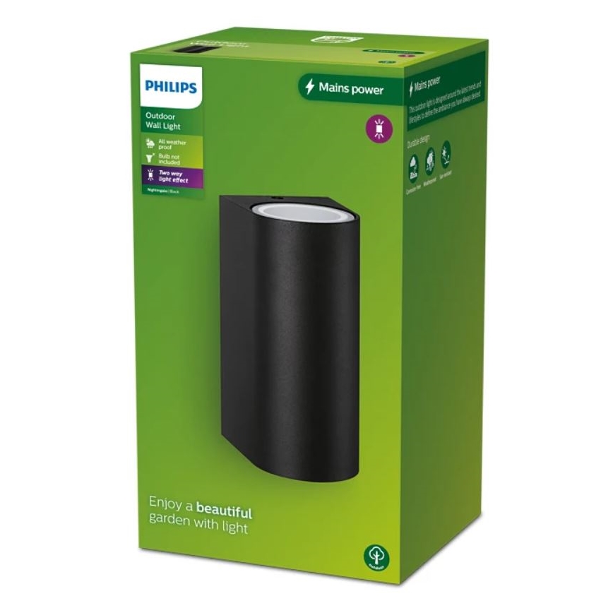 Philips - Outdoor-Wandleuchte NIGHTINGALE 2xGU10/35W/230V IP44