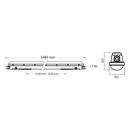 Philips Pila - Technische LED-Röhrenleuchte LED/60W/230V 150 cm IP65