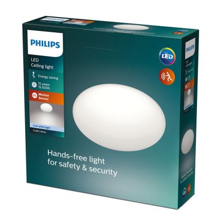 Philips - Plafoniera LED con sensore, 12W/230V, 4000K