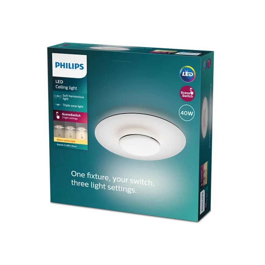 Philips- Plafoniera LED dimmerabile SCENE SWITCH LED/40W/230V 2700K nero