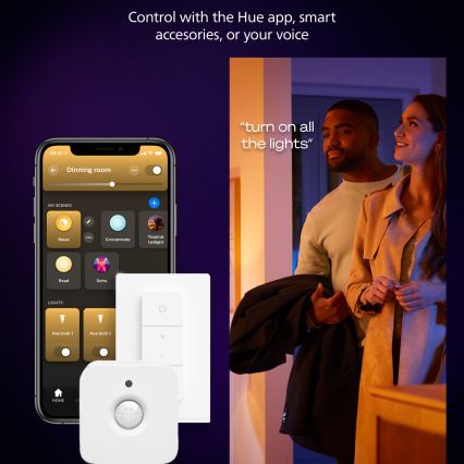 Philips - Plafoniera LED dimmerabile Hue AURELLE LED/19W/230V 2200-6500K 30x30 cm nero