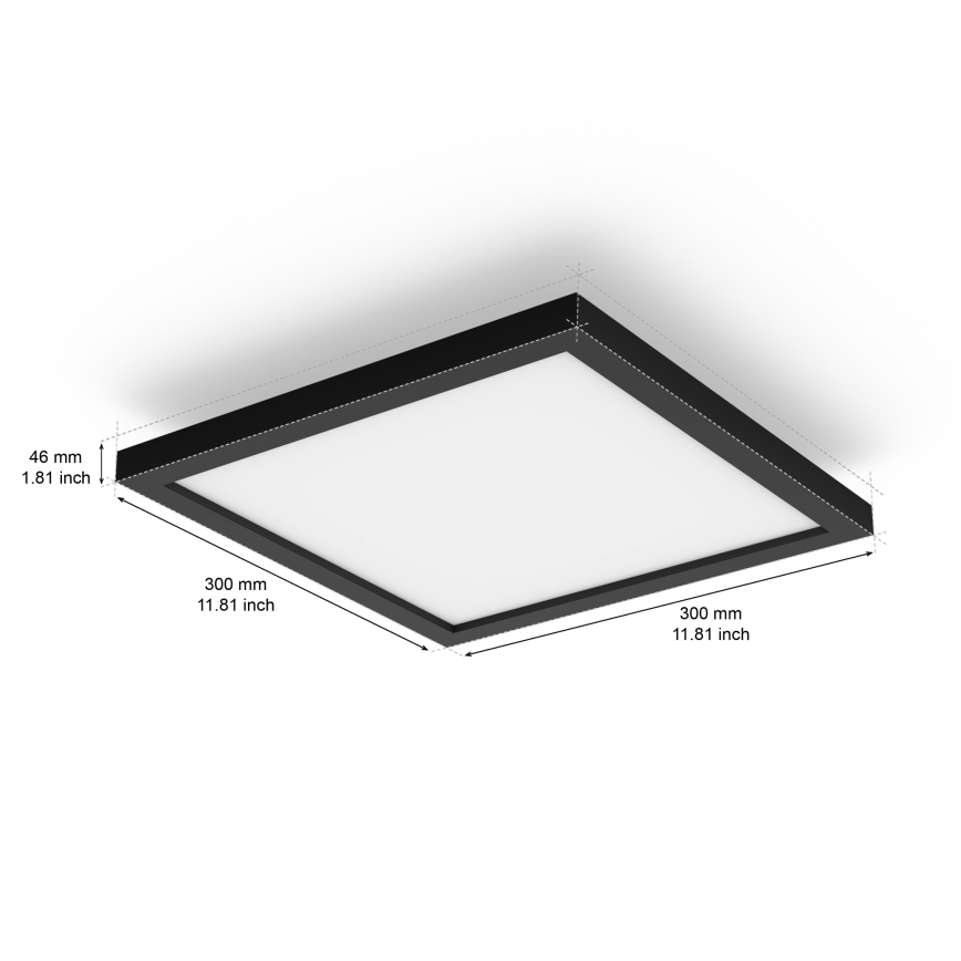 Philips - Plafoniera LED dimmerabile Hue AURELLE LED/19W/230V 2200-6500K 30x30 cm nero