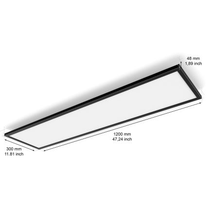 Philips - Plafoniera LED dimmerabile Hue AURELLE LED/39W/230V 2200-6500K 120x30 cm nero