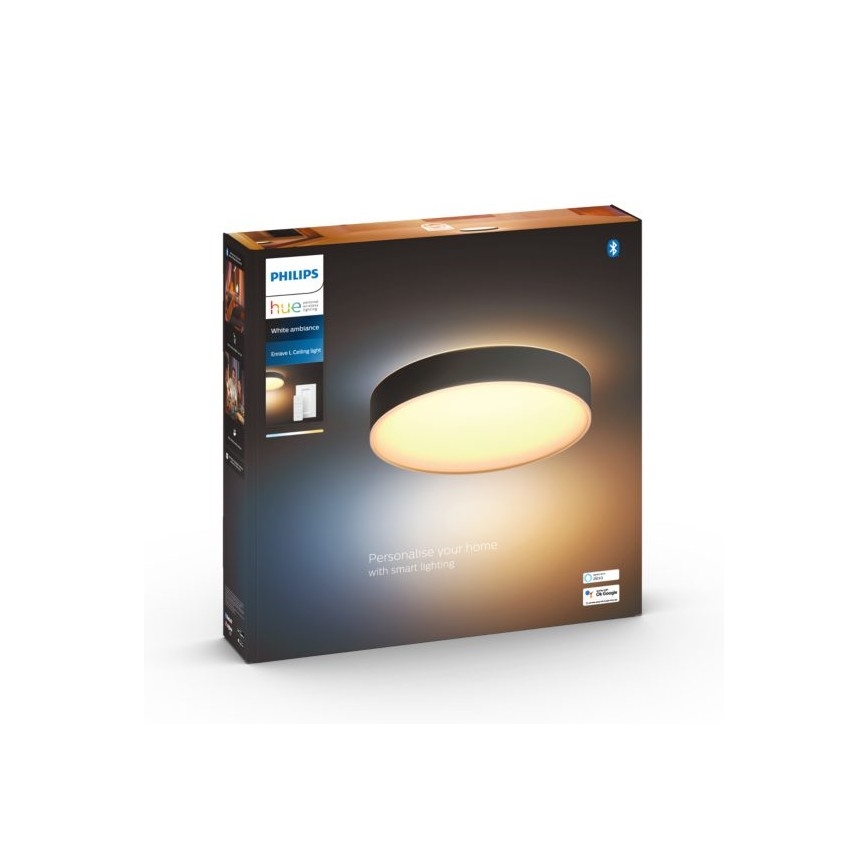 Philips - Plafoniera dimmerabile Hue LED/33,5W/230V 2200-6500K diam. 425 mm nera + telecomando