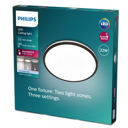 Philips - Plafoniera LED dimmerabile SCENE SWITCH LED/22W/230V diametro 40 cm 4000K nero