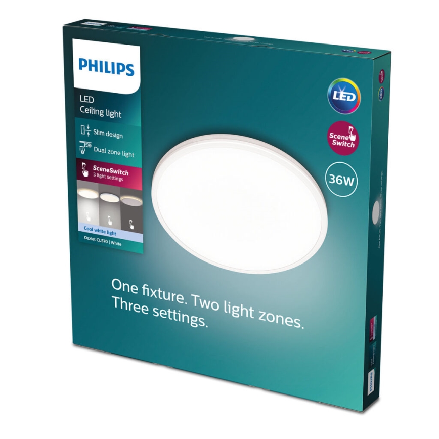 Philips - Plafoniera LED dimmerabile SCENE SWITCH LED/36W/230V diametro 50 cm 4000K bianco