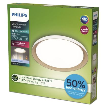 Philips - Plafoniera LED dimmerabile PEBBLO SCENE SWITCH LED/10W/230V 4000K bianco