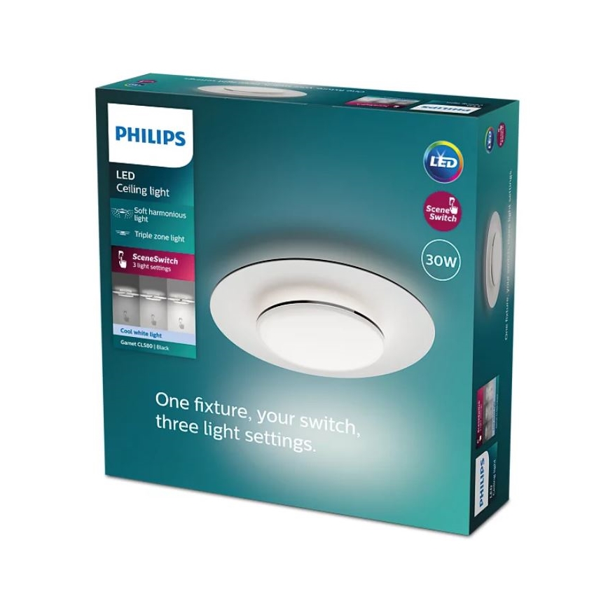 Philips- Plafonnier à intensité variable LED SCENE SWITCH LED/30W/230V 4000K noir