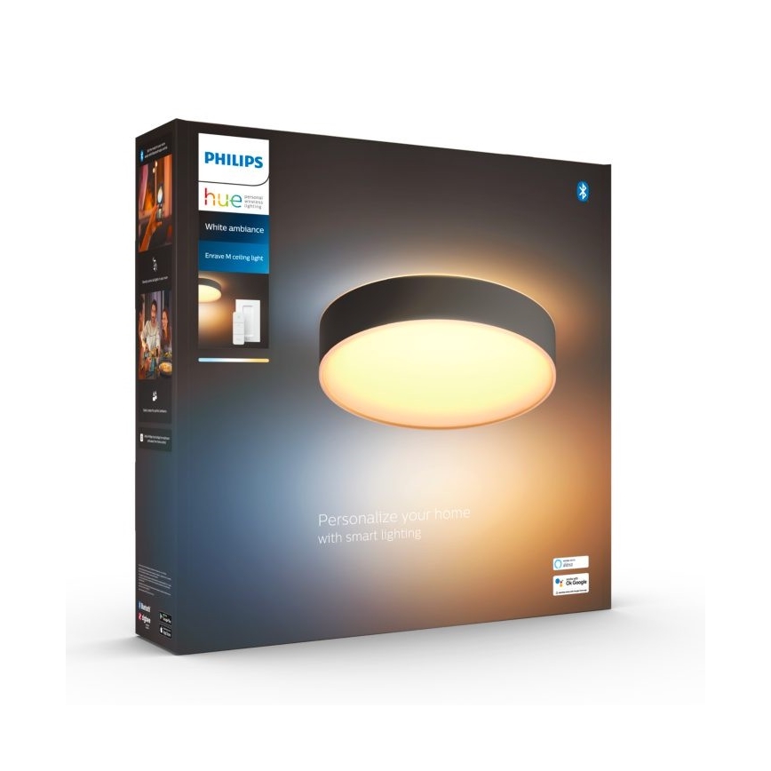 Philips - Plafonnier à intensité variable LED Hue LED/19,2W/230V 2200-6500K d. 381 mm noir + télécommande