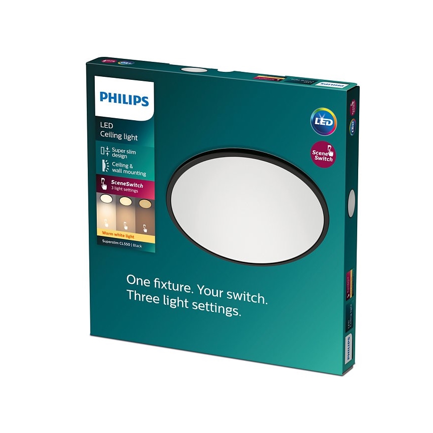 Philips - Plafonnier à intensité variable LED SUPERSLIM CL550 LED/15W/230V