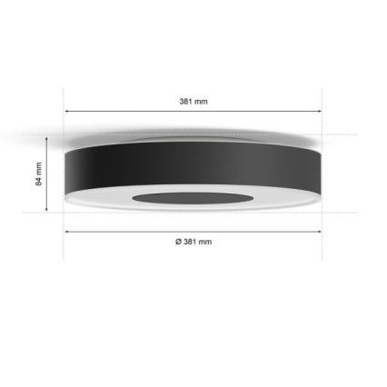 Philips- Plafonnier à intensité variable RGB Hue INFUSE LED/33,5W/230V 2000-6500K d. 381 mm noir