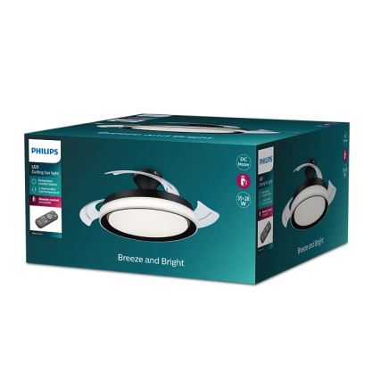 Philips- Plafonnier avec ventilateur BLISS LED/35W/230V 5500/4000/2700K noir + Télécommande