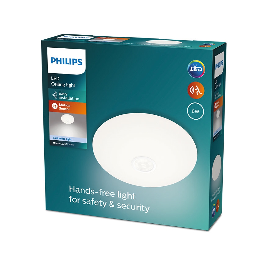Philips - Plafonnier LED avec détecteur MAUVE LED/6W/230V 4000K