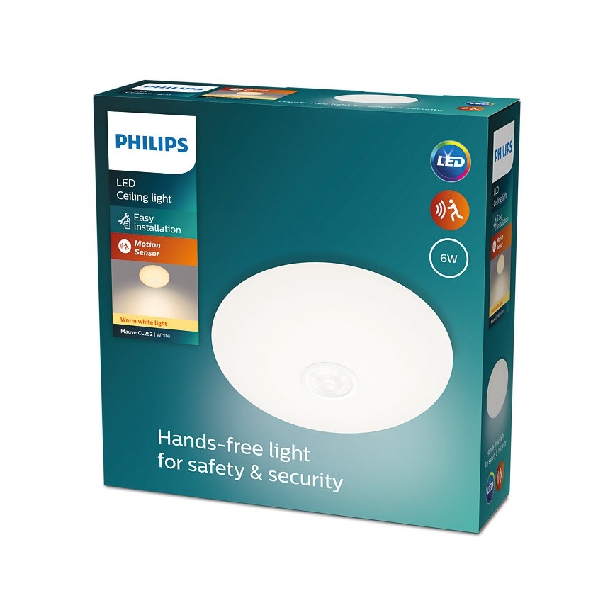 Philips - Plafonnier LED avec détecteur MAUVE LED/6W/230V