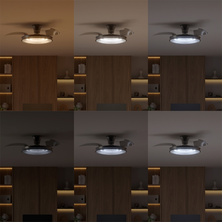 Philips - Plafonnier LED dimmable avec ventilateur ATLAS LED/35W/230V chrome mat + télécommande