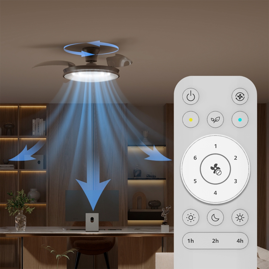 Philips - Plafonnier LED dimmable avec ventilateur ATLAS LED/35W/230V chrome mat + télécommande
