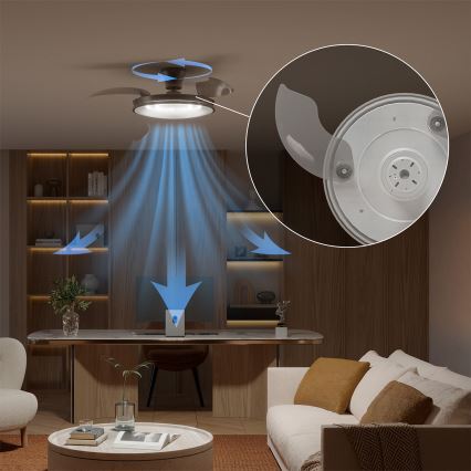 Philips - Plafonnier LED dimmable avec ventilateur ATLAS LED/35W/230V chrome mat + télécommande