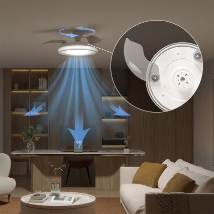 Philips - Plafonnier LED dimmable avec ventilateur BLISS LED/35W/230V blanc + télécommande