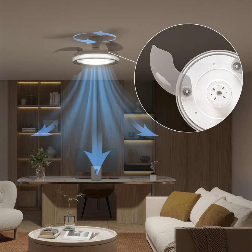 Philips - Plafonnier LED dimmable avec ventilateur BLISS LED/35W/230V blanc + télécommande