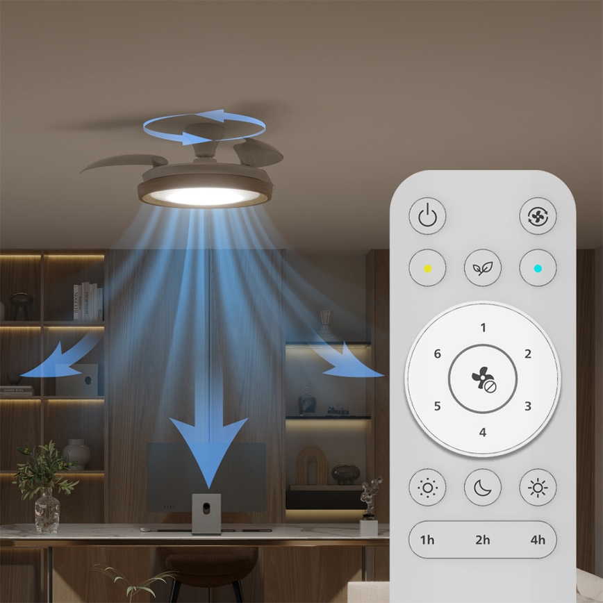 Philips - Plafonnier LED dimmable avec ventilateur BLISS LED/35W/230V brun + télécommande