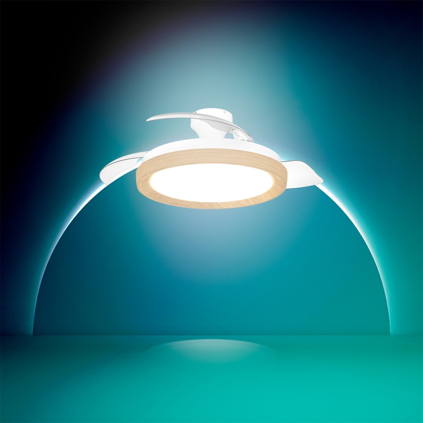 Philips - Plafonnier LED dimmable avec ventilateur BLISS LED/35W/230V brun + télécommande