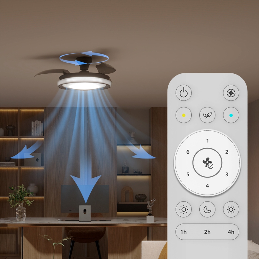 Philips - Plafonnier avec ventilateur LED dimmable BLISS LED/35W/230V noir + télécommande