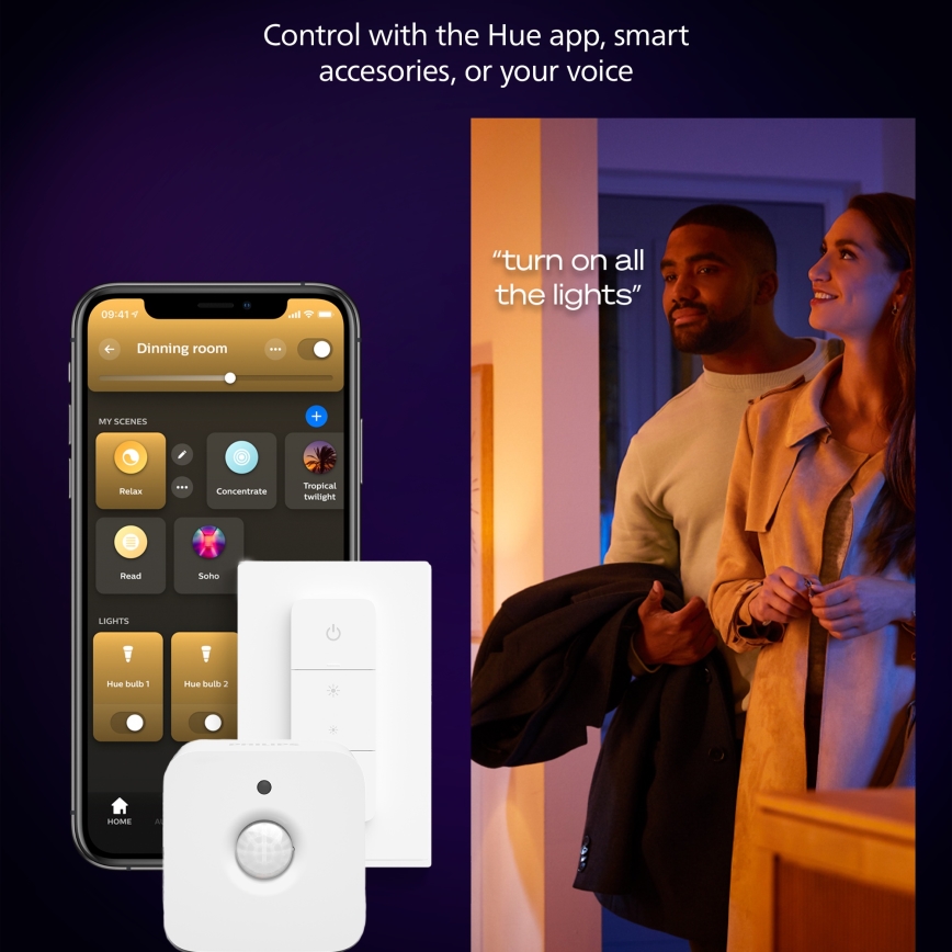 Philips - Plafonnier LED dimmable Hue AURELLE LED/19W/230V 2200-6500K 30x30 cm blanc