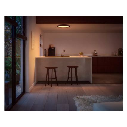 Philips - Plafonnier LED dimmable Hue AURELLE LED/21W/230V 2200-6500K Ø 39,5 cm noir